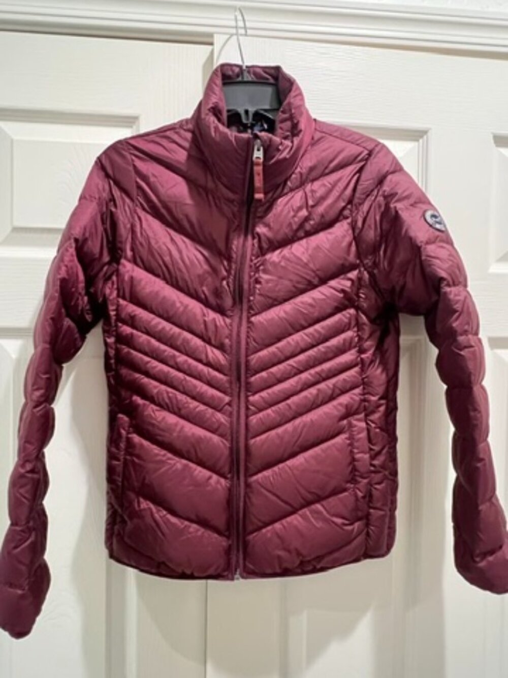Abercrombie & Fitch Packable Burgundy Down Puffer Jacket